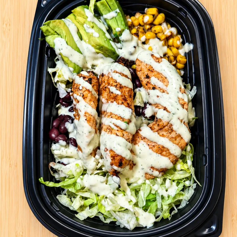 Fiesta Lime Chicken Bowl, cooked and plated