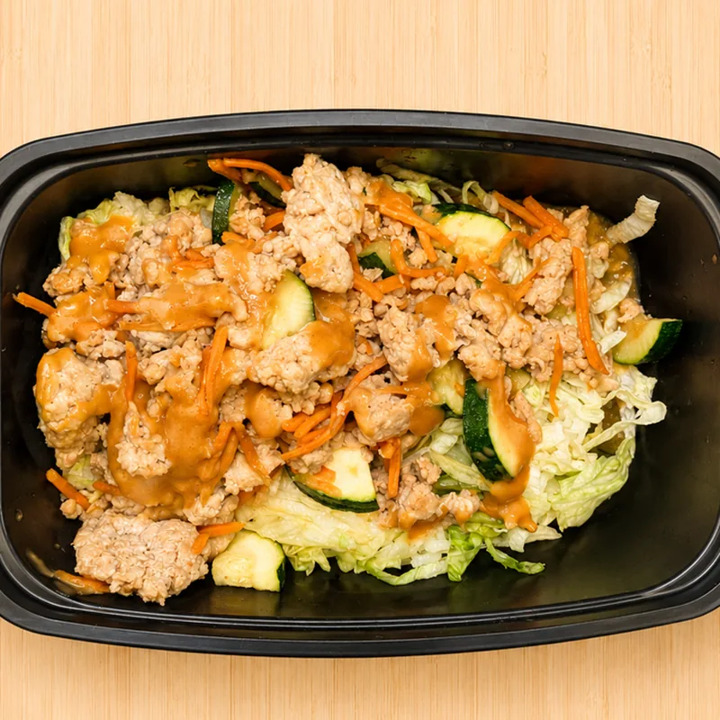Lettuce Wrap Bowl, cooked and plated