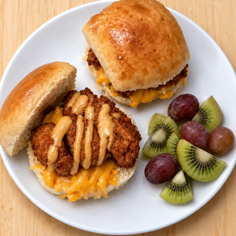 Semi-Healthy Chicken Minis, cooked and plated